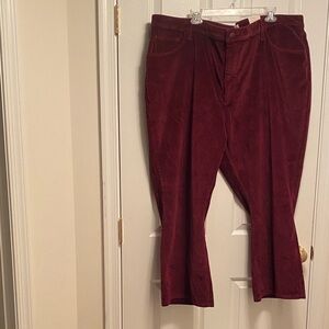Universal Thread Burgundy High-Rise Ankle Bootcut Corduroy Pants…size 28